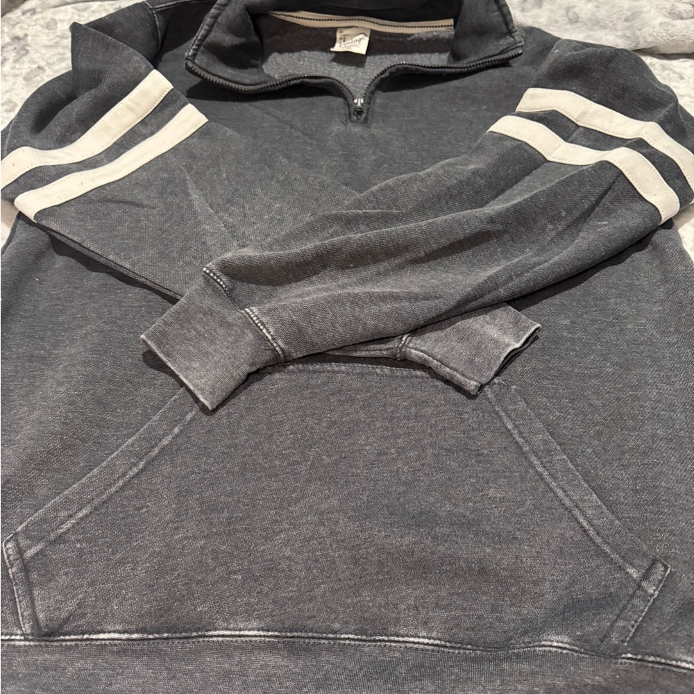 Vintage Gray Quarter-Zip Pullover